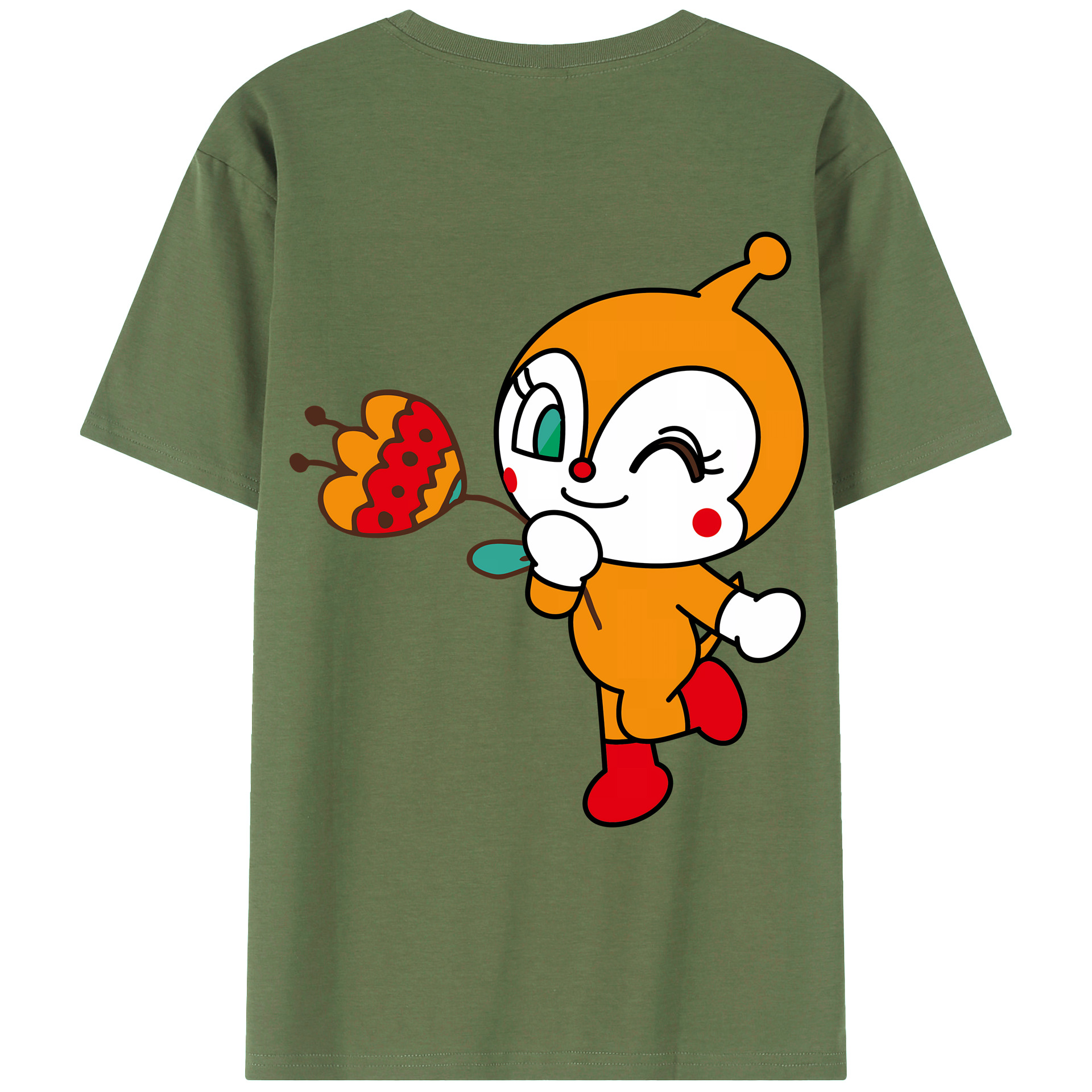 （画像用） アンパンマン Anpanman 綿100％ メンズ半袖Tシャツ（バックプリント） 通気性